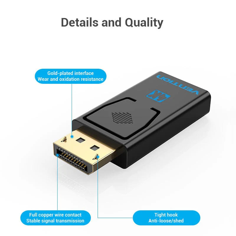 Vention DisplayPort Male to HDMI Female Adapter - 4K / Black