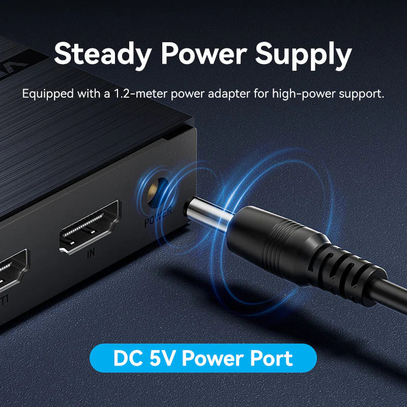 Vention 1-In-8-Out HDMI Splitter - 4K / Black