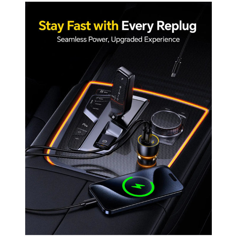 AOHi SUPERAUTO PD GAN Fast Car Charger - 170W / USB-A / USB-C