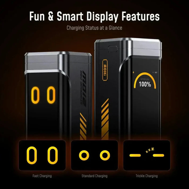 AOHi FUTURE STARSHIP PRO PD 3.1 Power Bank with USB-C Cable - 210W / 10,000mAh / 1 Meter / Dark Grey