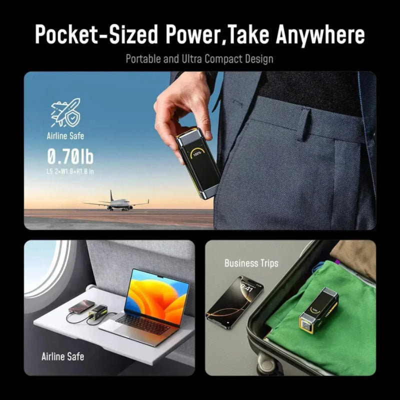 AOHi FUTURE STARSHIP PRO PD 3.1 Power Bank with USB-C Cable - 210W / 10,000mAh / 1 Meter / Dark Grey