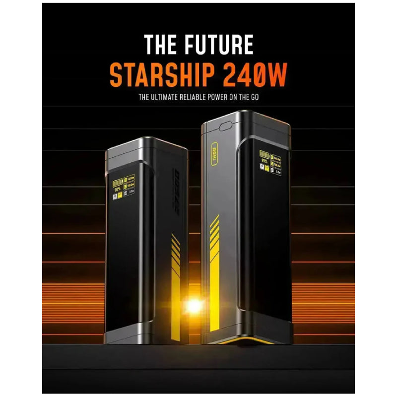 AOHi FUTURE STARSHIP LED Display Power Bank with USB-C Cable - 240W / 27,600mAh / Dark Grey