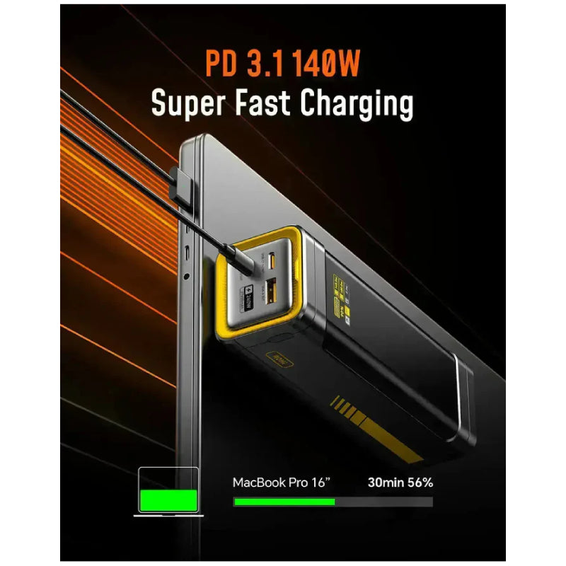 AOHi FUTURE STARSHIP LED Display Power Bank with USB-C Cable - 240W / 27,600mAh / Dark Grey