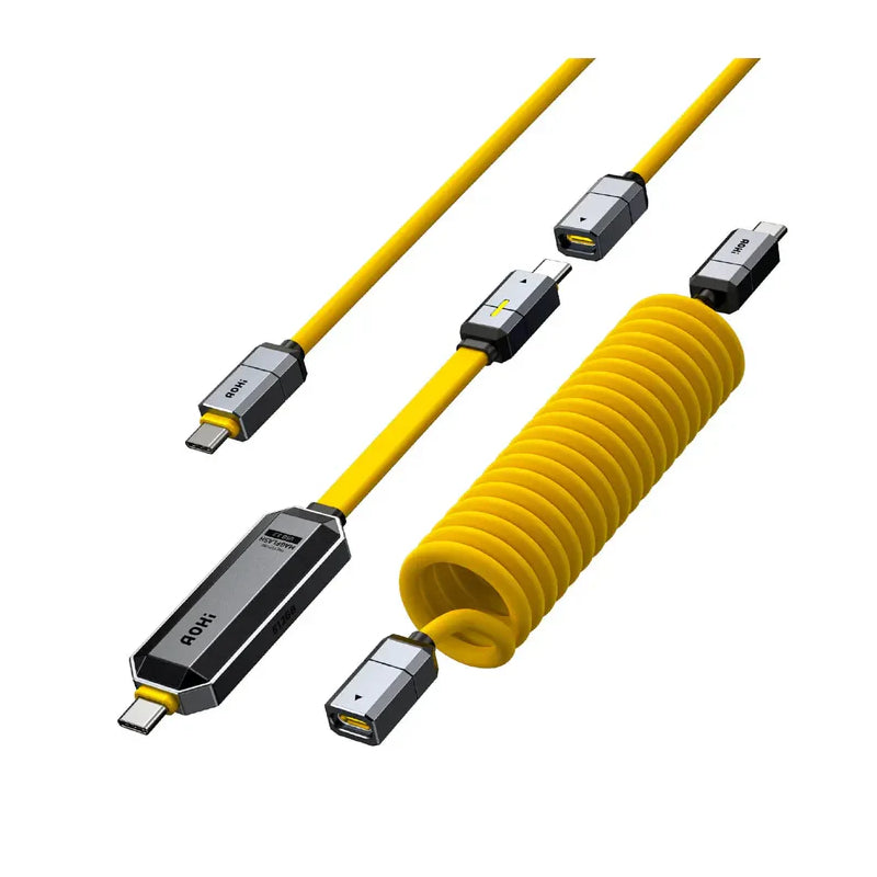 AOHi Future Magflash 2-in-1 Charging & Data Storage Cable - 240W / USB-C / 1000MB/s / Yellow