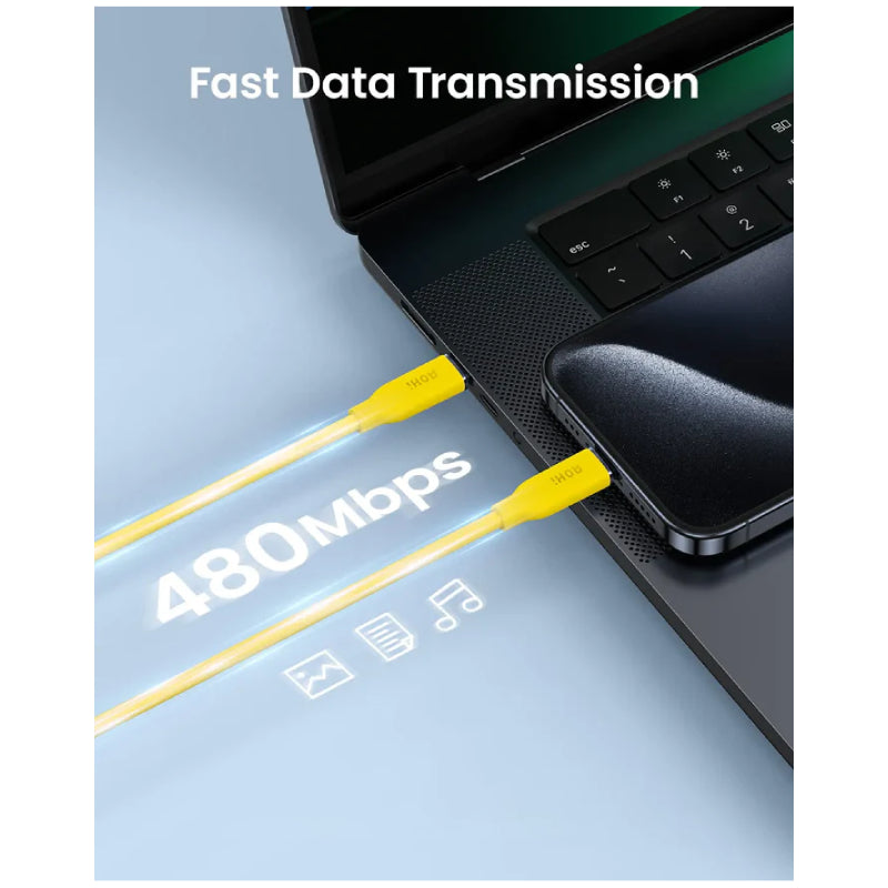 AOHi PD 3.1 Fast-charging Silky Cable - 140W / USB-C / 1 Meter / Yellow