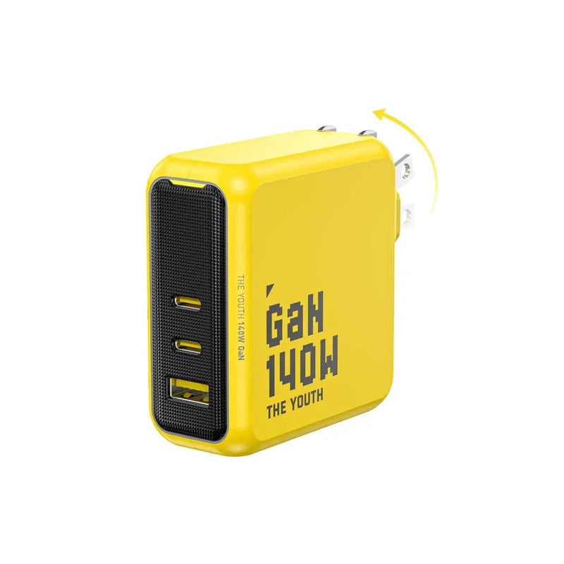 AOHi Youth GaN 3-Port Fast Charger - 140W / USB-C / USB-A / Yellow