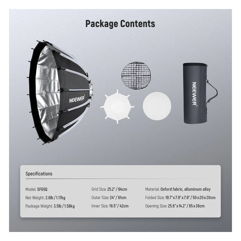 NEEWER 65cm Parabolic SoftBox