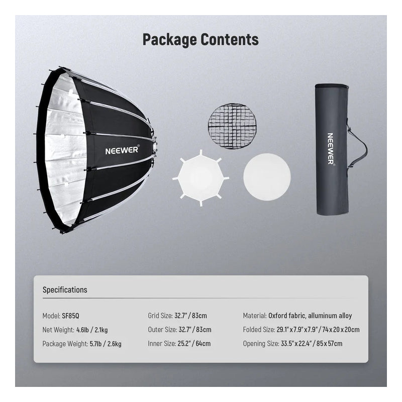 NEEWER 85cm Parabolic SoftBox