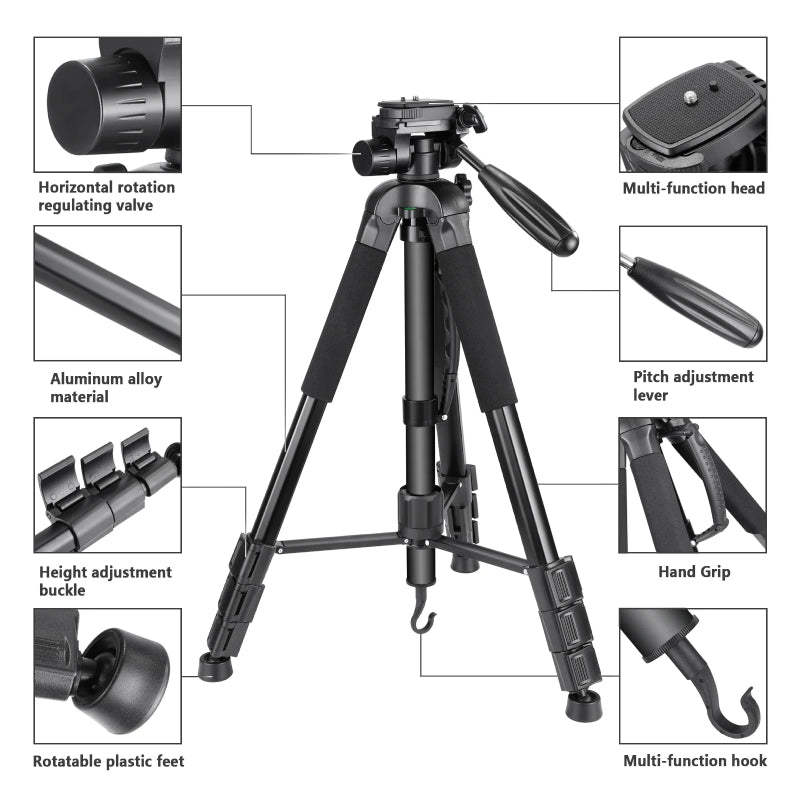 NEEWER SAB264 70" 2 in 1 Camera Tripod Monopod - Black