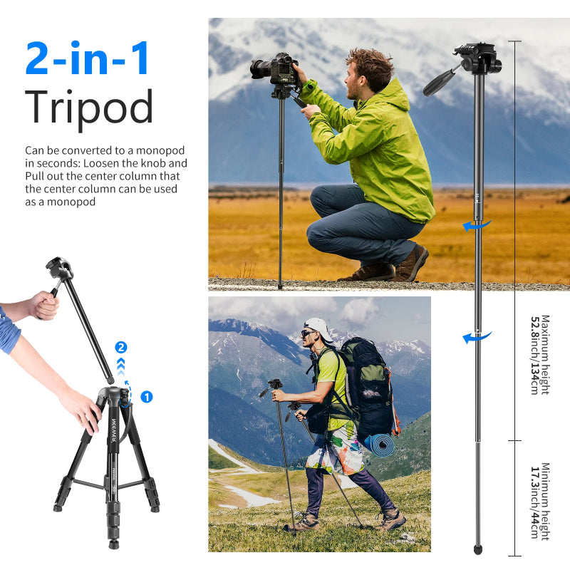 NEEWER SAB264 70" 2 in 1 Camera Tripod Monopod - Black