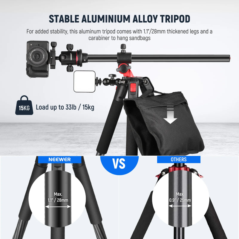 NEEWER N284L+G0 Camera Tripod Monopod - Black