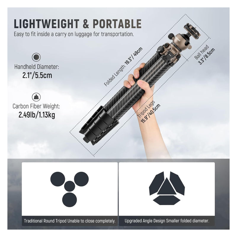 NEEWER LITETRIP LT35 61" Travel Tripod - Black