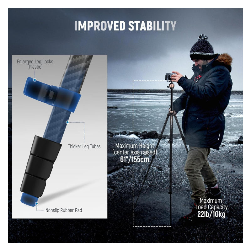 NEEWER LITETRIP LT35 61" Travel Tripod - Black