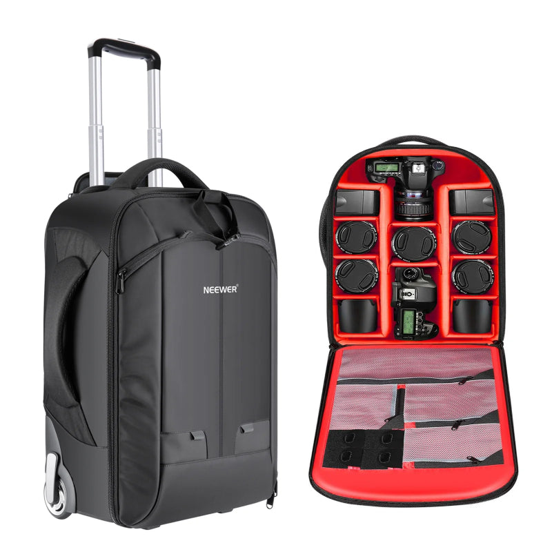 NEEWER 2-in-1 Trolley Backpack - Black/Red
