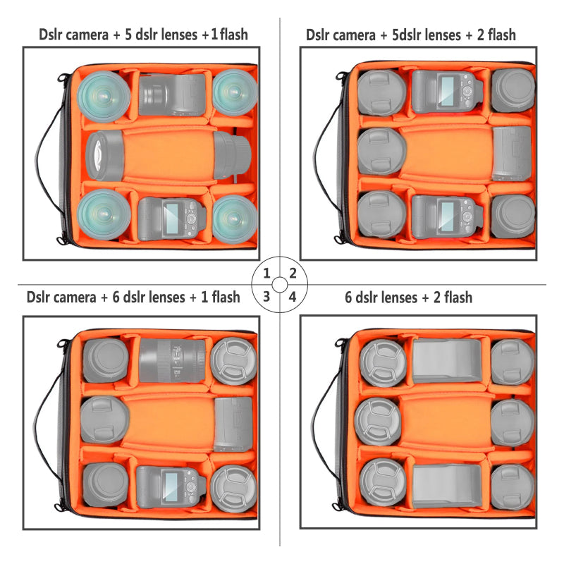 NEEWER Camera Carrying Case - Black/Orange