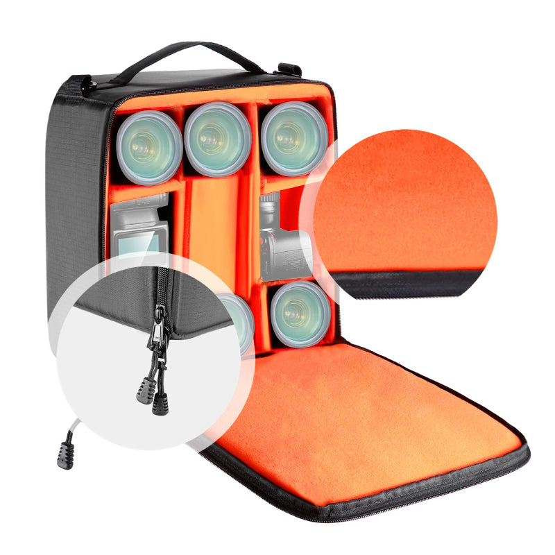 NEEWER Camera Carrying Case - Black/Orange