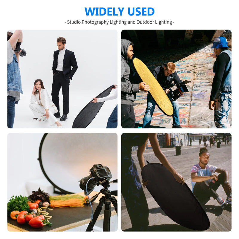 NEEWER 5 in 1 Portable Lighting Reflector/Diffuser Kit - 80 x 120cm
