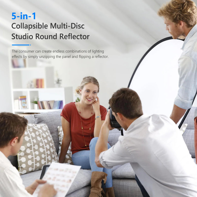 NEEWER 5 in 1 Portable Lighting Reflector/Diffuser Kit - 80 x 120cm