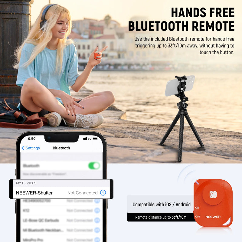 NEEWER TP34 Flexible Tripod with Remote - Black
