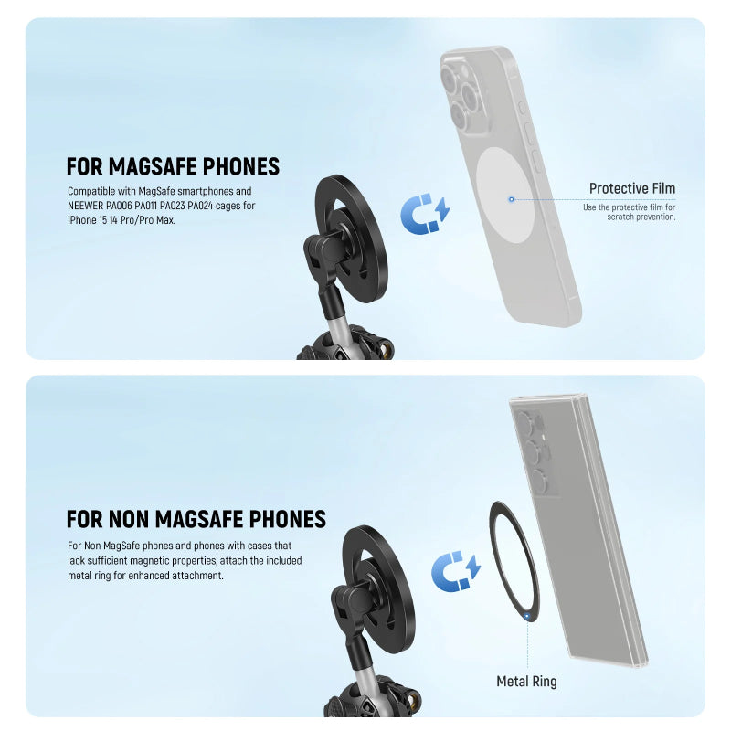 NEEWER TP33 Magnetic Flexible Phone Tripod - Black