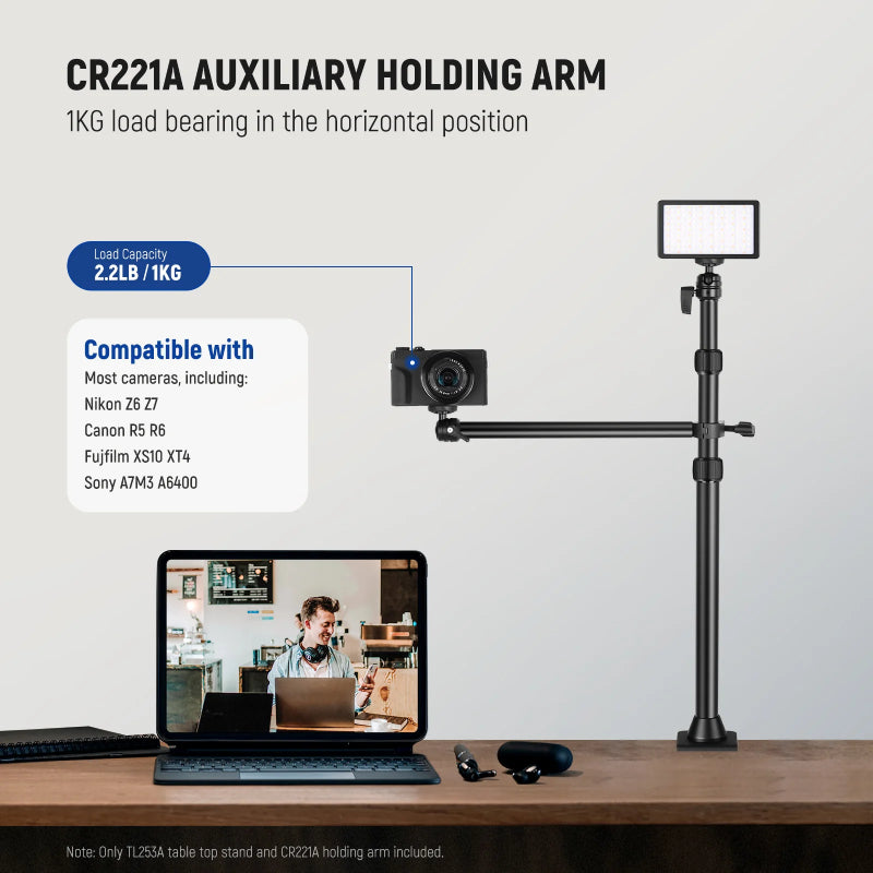 NEEWER TL253A+CR221A Tabletop Camera Mount Stand - Black