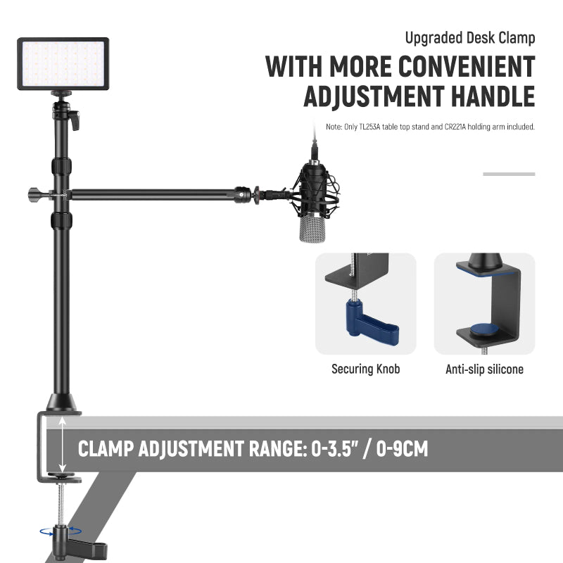 NEEWER TL253A+CR221A Tabletop Camera Mount Stand - Black