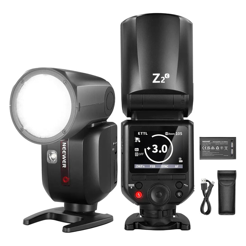 NEEWER Z2 Battery TTL Round Head Flash Speedlite - 3000mAh