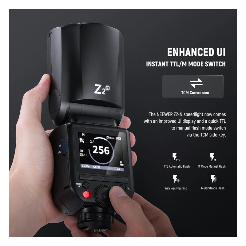 NEEWER Z2 Battery TTL Round Head Flash Speedlite - 3000mAh