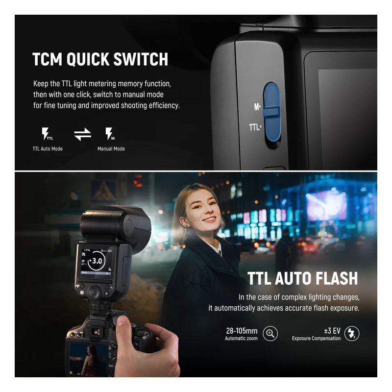NEEWER Z2 Battery TTL Round Head Flash Speedlite - 3000mAh