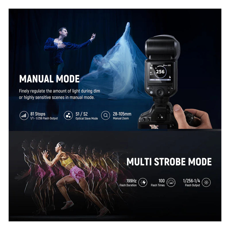 NEEWER Z2 Battery TTL Round Head Flash Speedlite - 3000mAh