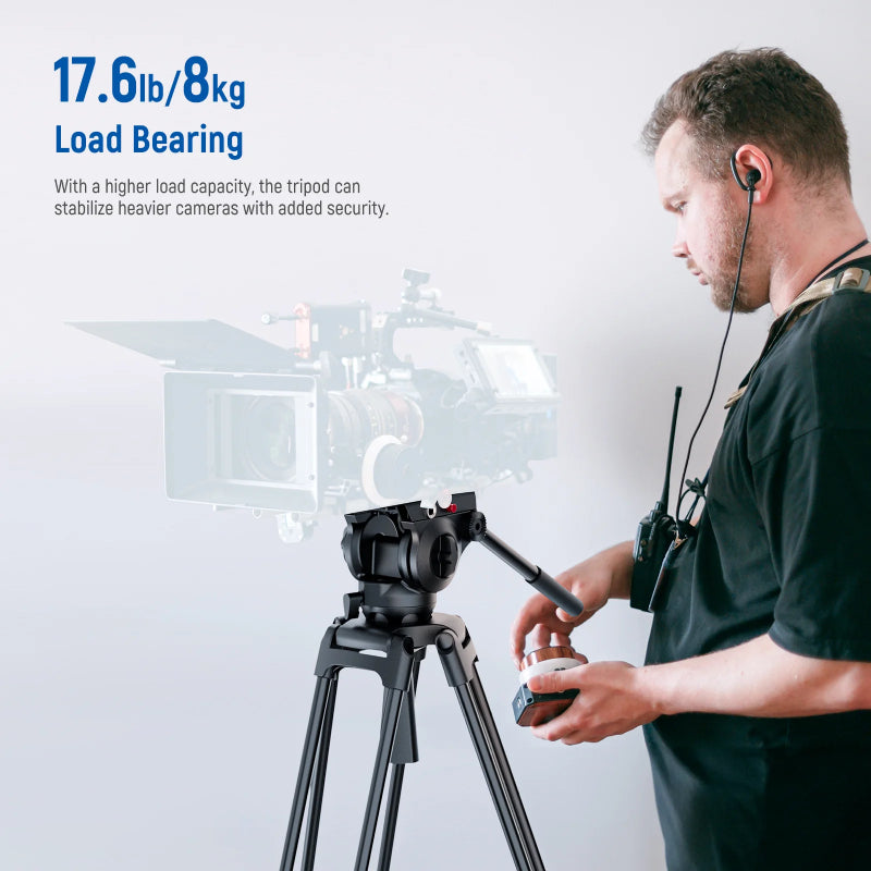 NEEWER BASICS TP37 74" Video Tripod with Fluid Head - Black