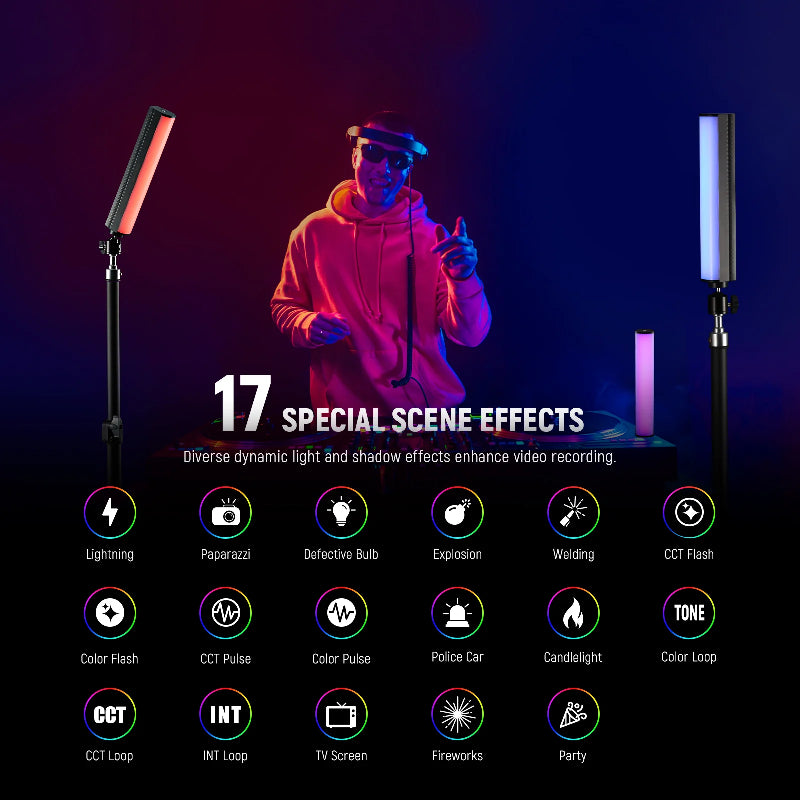NEEWER TL21C RGB Magnetic Light Wand with APP Control - 2550mAh / 10W