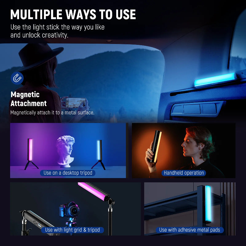 NEEWER TL21C RGB Magnetic Light Wand with APP Control - 2550mAh / 10W