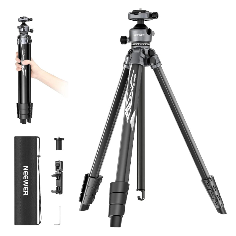 NEEWER LT07 61" Aluminum Travel Tripod - Black