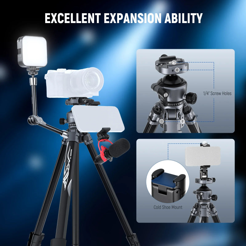 NEEWER LT07 61" Aluminum Travel Tripod - Black