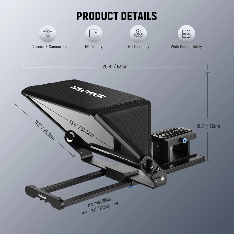 NEEWER X14 III Remote Control Teleprompter - Black