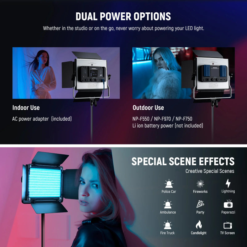 NEEWER Upgraded RGB660 PRO II LED Video Light - 50W