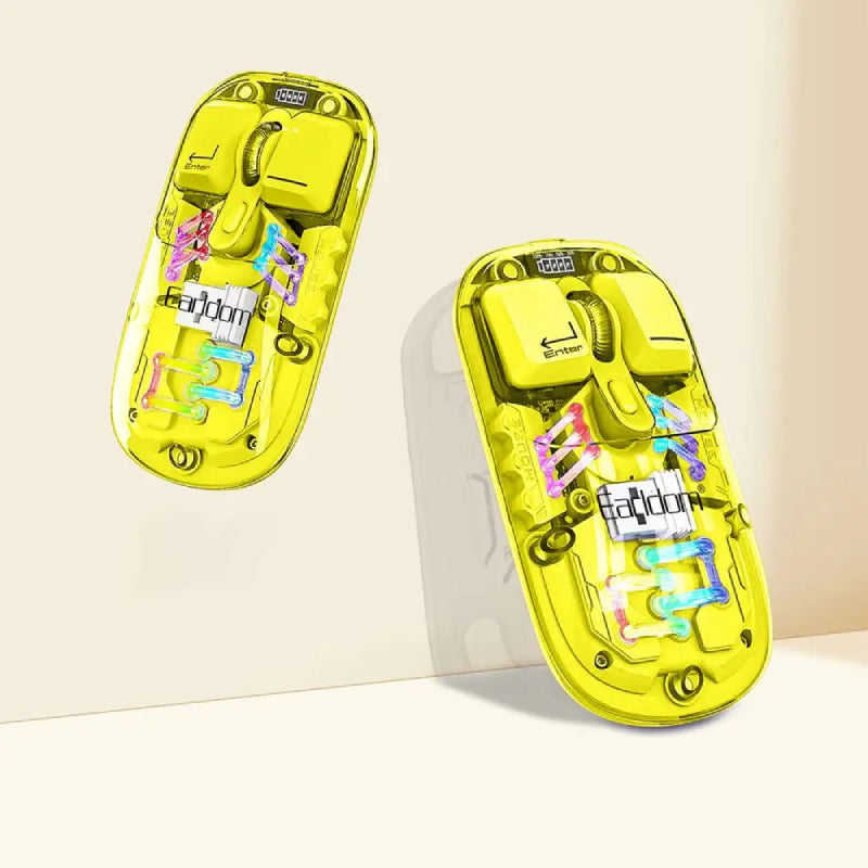 Earldom KM16 Transparent RGB Wireless Office Mouse - 1600dpi / Yellow