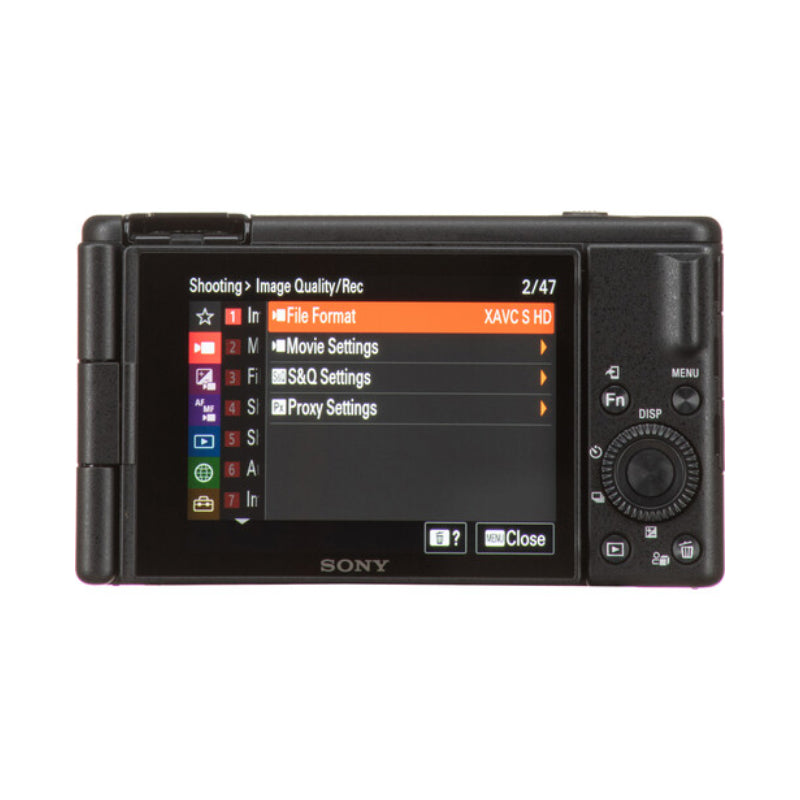Sony ZV-1F Vlogging Camera - 3" LCD / 4K UHD / Wi-Fi / Bluetooth / HDMI / USB - Black