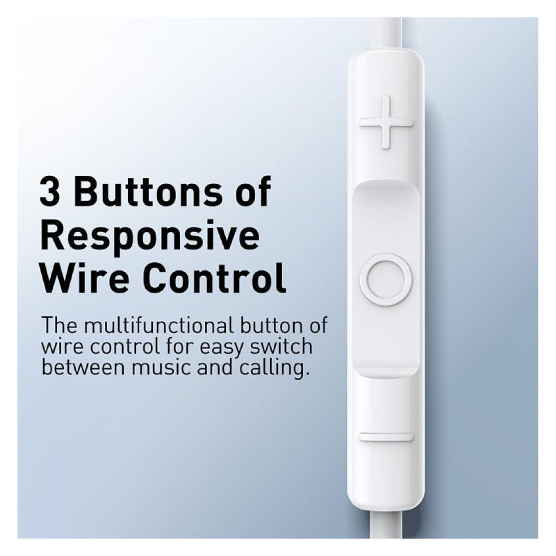 Baseus Encok CZ17 Semi-In-Ear Wired Earphones - White