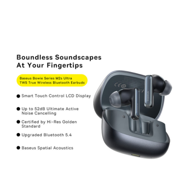 Baseus Bowie M2s Ultra True Wireless Earbuds - 600mAh / Cosmic Black