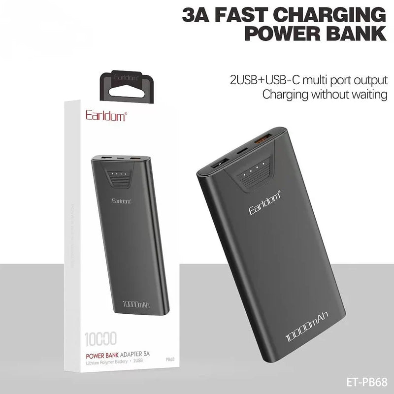 Earldom ET-PB68 Power Bank - 10000mAh / 3A / USB-C / USB-A