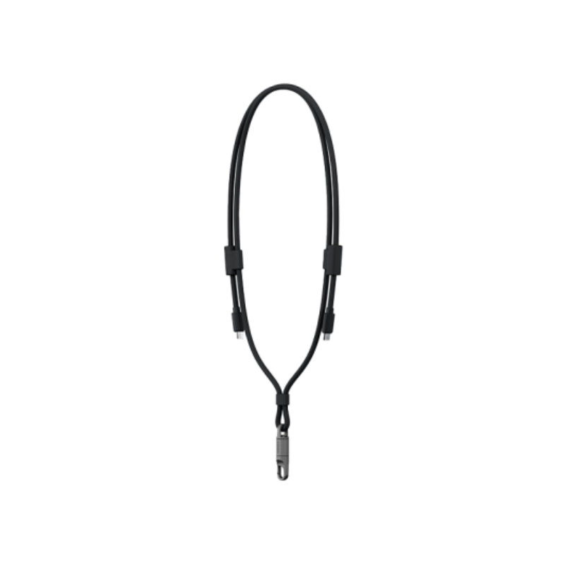 Energea Lasso 2-In-1 Lanyard With Charging Cable - 1.5 Meter / 240W / 480Mbps / USB-C / Black