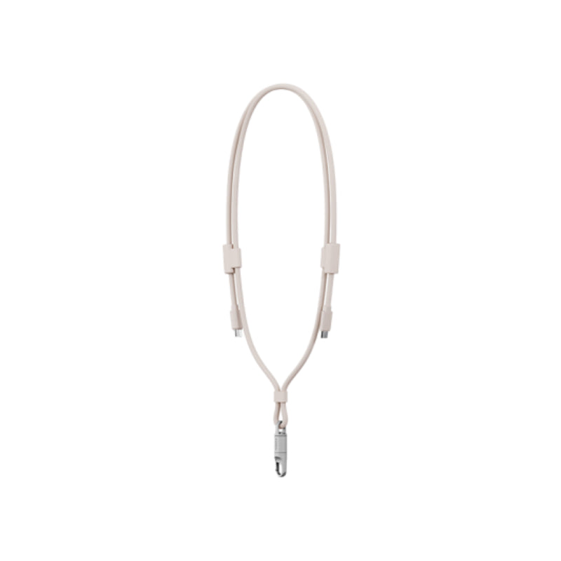 Energea Lasso 2-In-1 Lanyard With Charging Cable - 1.5 Meter / 240W / 480Mbps / USB-C / Sand