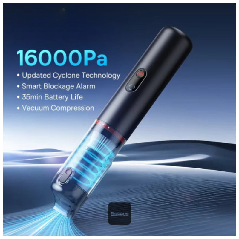 Baseus A5 Car Vacuum Cleaner - 16000PA / USB-C / Cluster Black