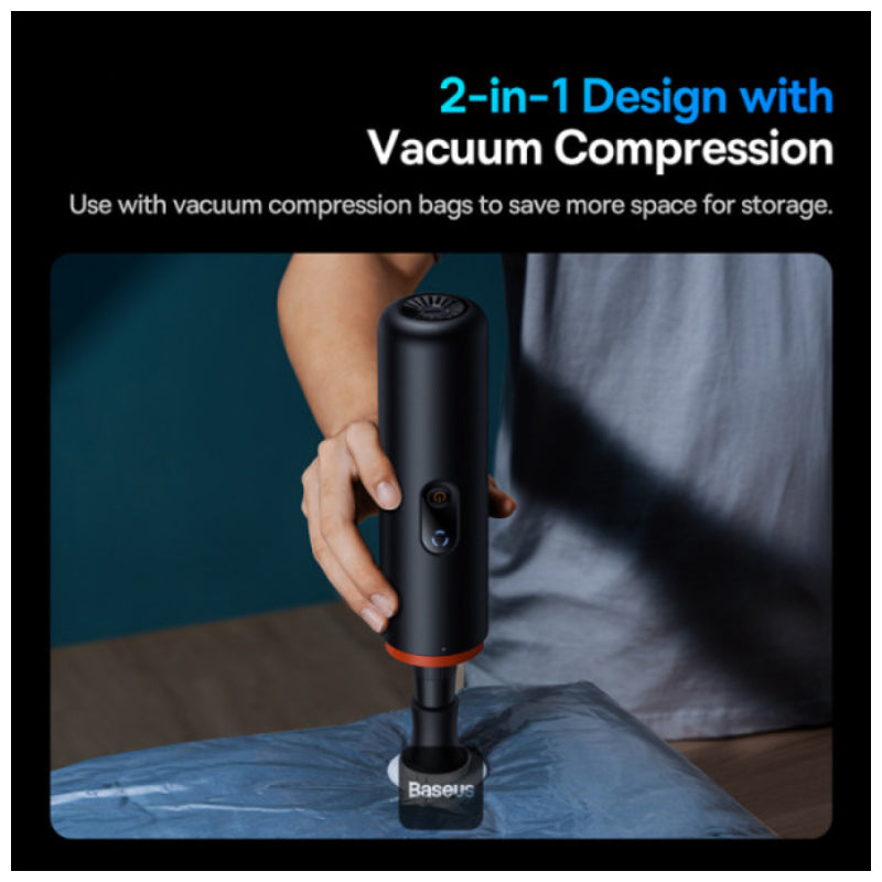 Baseus A5 Car Vacuum Cleaner - 16000PA / USB-C / Cluster Black