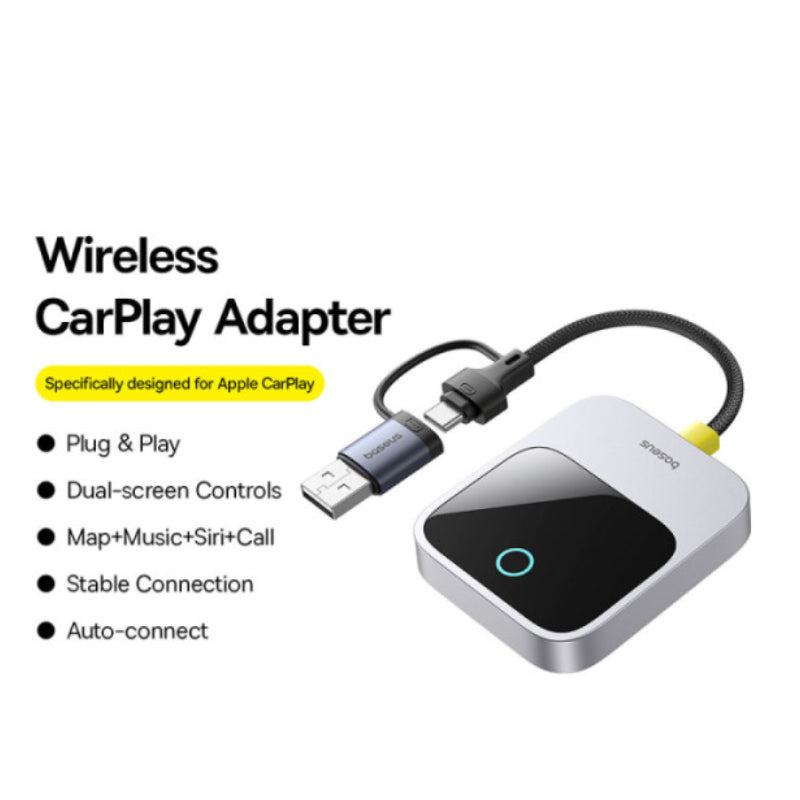 Baseus SafeJourney Wireless CarPlay Adapter – Space Grey