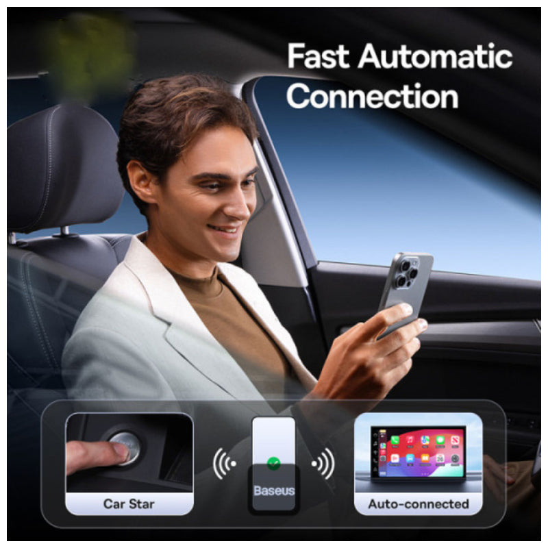Baseus SafeJourney Wireless CarPlay Adapter – Space Grey