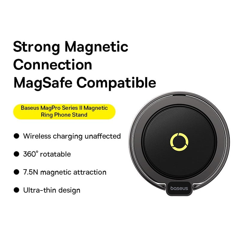 Baseus MagPro II Magnetic Ring Phone Stand - Black