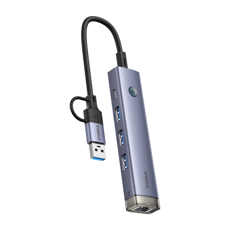 Baseus UltraJoy 4-Port HUB AIR - RJ45 / USB-C / USB / Space Grey